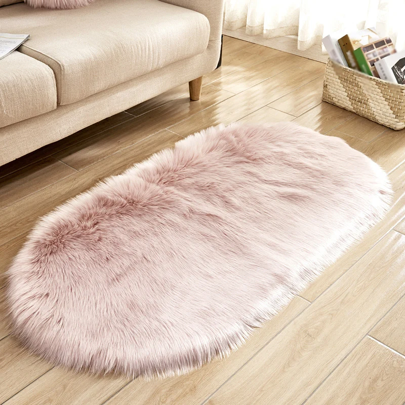 Moderner Shag-Teppich Rosa und Khaki, einfarbig, waschbar, mit rutschfester Rückseite für das Wohnzimmer Clearhalo