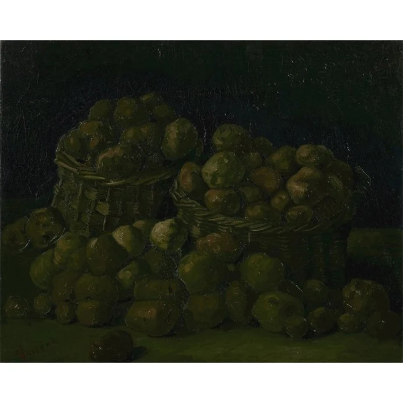 Moderner Teenager-Wandaufkleber „Plentiful Fruits and Baskets“, schwarze Wandverkleidung Clearhalo