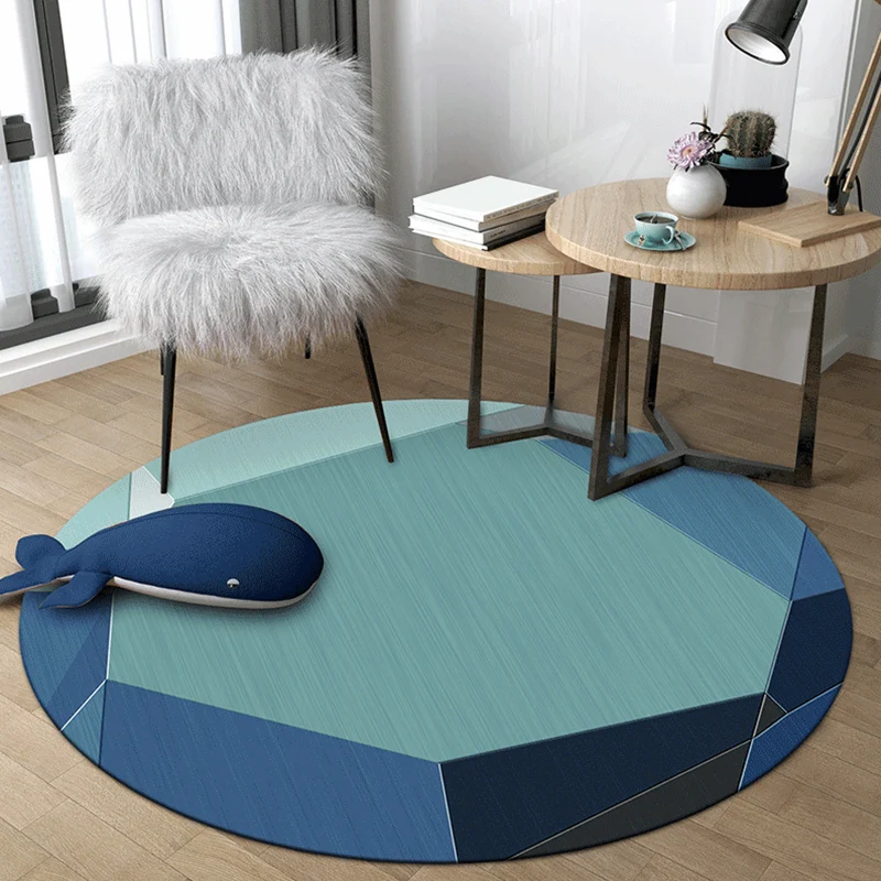 Moderner Teppich mit abstrakter Geometrie, mehrfarbiger Polyester-Teppich, pflegeleichter, rutschfester Teppich für das Wo...