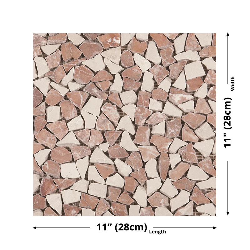 Modernes Kiesstab-Tapetenpaneel-Set für die Küche, 3,4 m² große Wanddekoration Pastellfarben Clearhalo