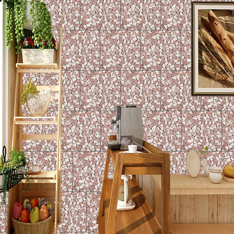 Modernes Kiesstab-Tapetenpaneel-Set für die Küche, 3,4 m² große Wanddekoration Pastellfarben Clearhalo