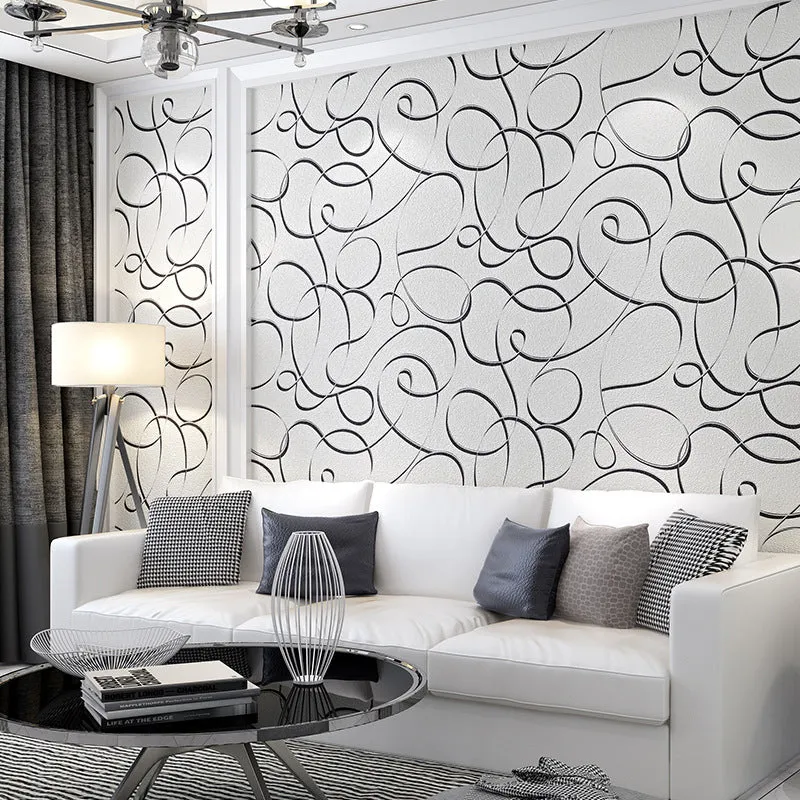 Modernistische Tapete mit Wirbelmuster, pastellfarbene, unbeklebte Wandkunst für das Wohnzimmer Clearhalo