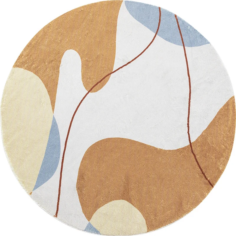 Modernistischer Colorblock-Teppich, brauner Polyester-Teppich, rutschfest, haustierfreundlich, waschbar, Teppich für Wohnz...
