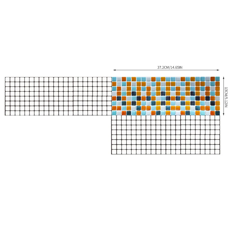 Mosaikfliesen-Tapetenpaneele, gelbe PVC-Wandkunst, leicht abziehbar, 14,6' L x 5,1" B Clearhalo