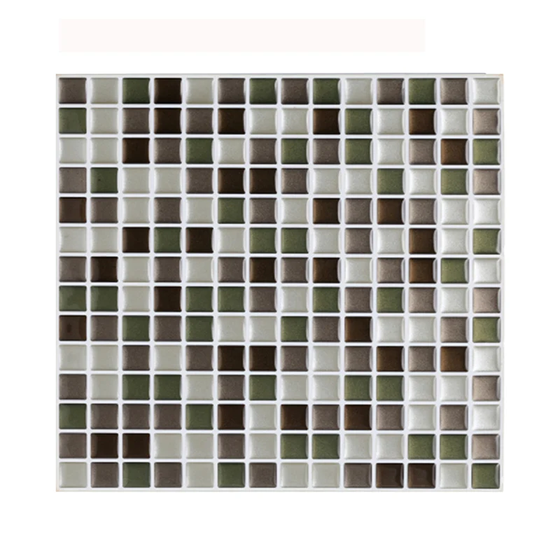 Mosaikfliesen-Tapetenpaneel-Set, graue PVC-Wandkunst, abziehen und aufkleben, 9,8 Fuß L x 9,8 Zoll B Clearhalo