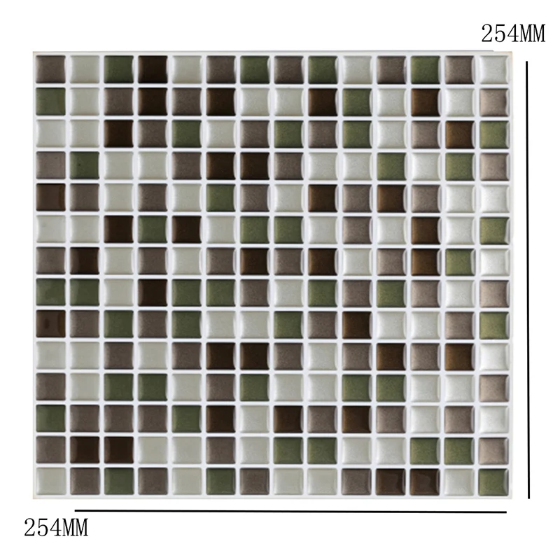 Mosaikfliesen-Tapetenpaneel-Set, graue PVC-Wandkunst, abziehen und aufkleben, 9,8 Fuß L x 9,8 Zoll B Clearhalo