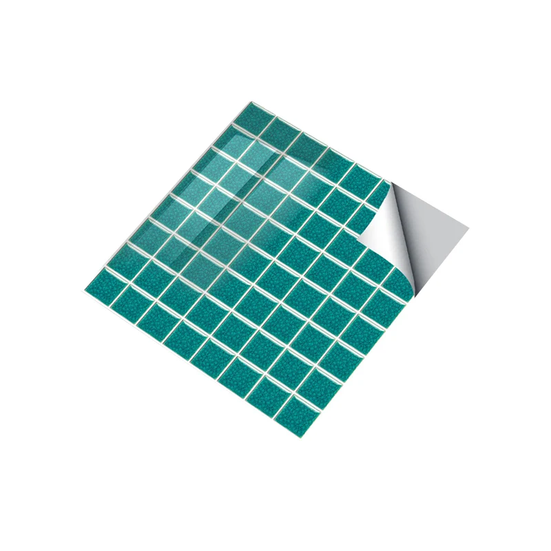 Mosaik-Tapetenpaneele zum Abziehen und Aufkleben, modernistische PVC-Wandverkleidung für Zuhause, Grün Clearhalo