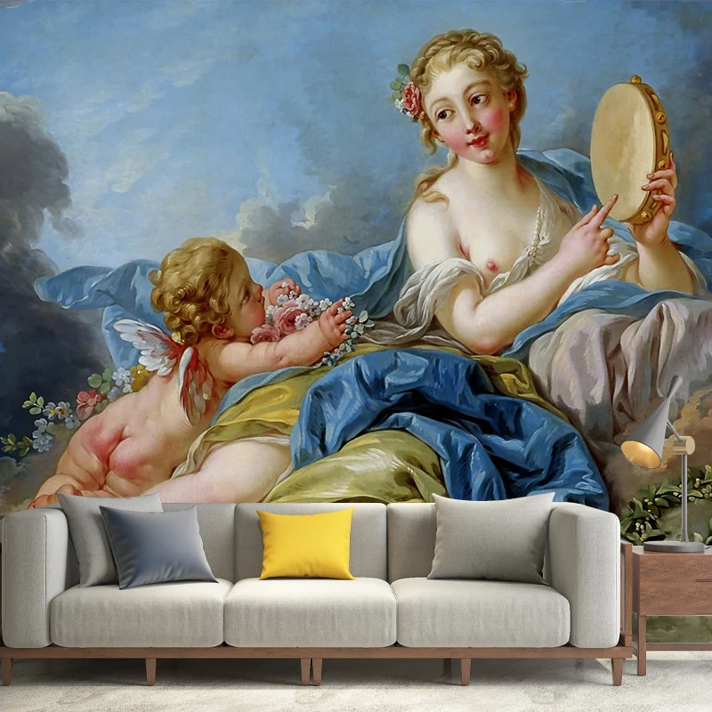 Muse Terpsichore Wandgemälde, klassische, feuchtigkeitsbeständige Wohnzimmer-Wandkunst, personalisierte Größe Clearhalo