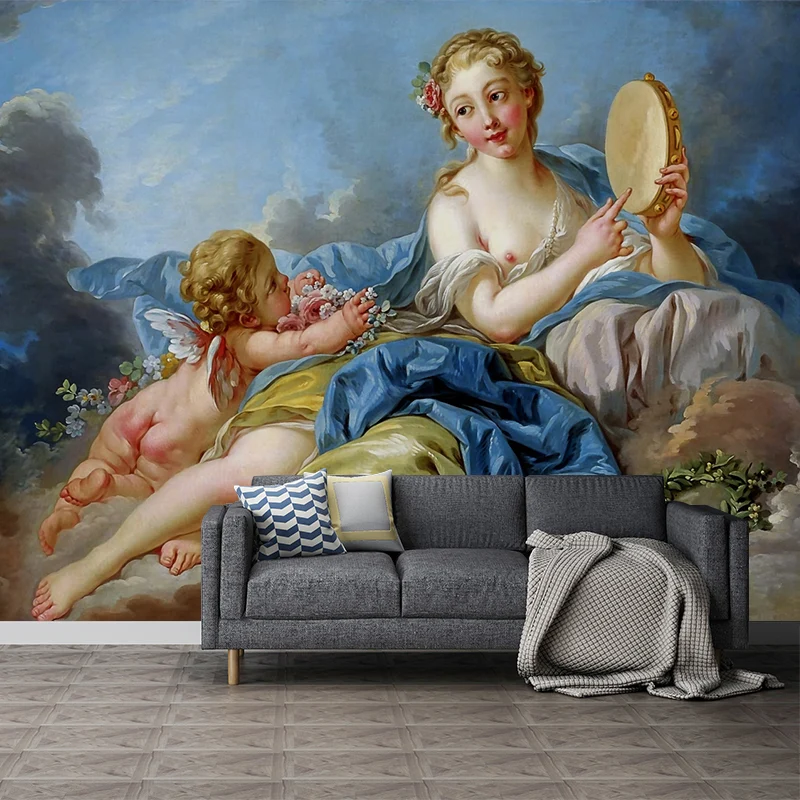 Muse Terpsichore Wandgemälde, klassische, feuchtigkeitsbeständige Wohnzimmer-Wandkunst, personalisierte Größe Clearhalo