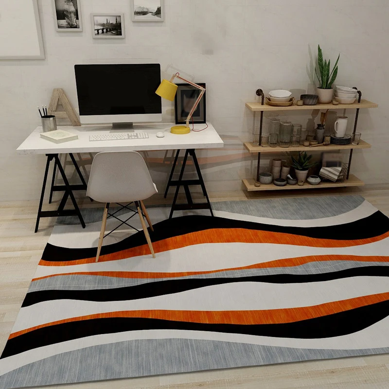 Neuheit Streifen-Wellenmuster-Teppich Bunter Polyester-Teppich Waschbarer Teppich für das Wohnzimmer Clearhalo