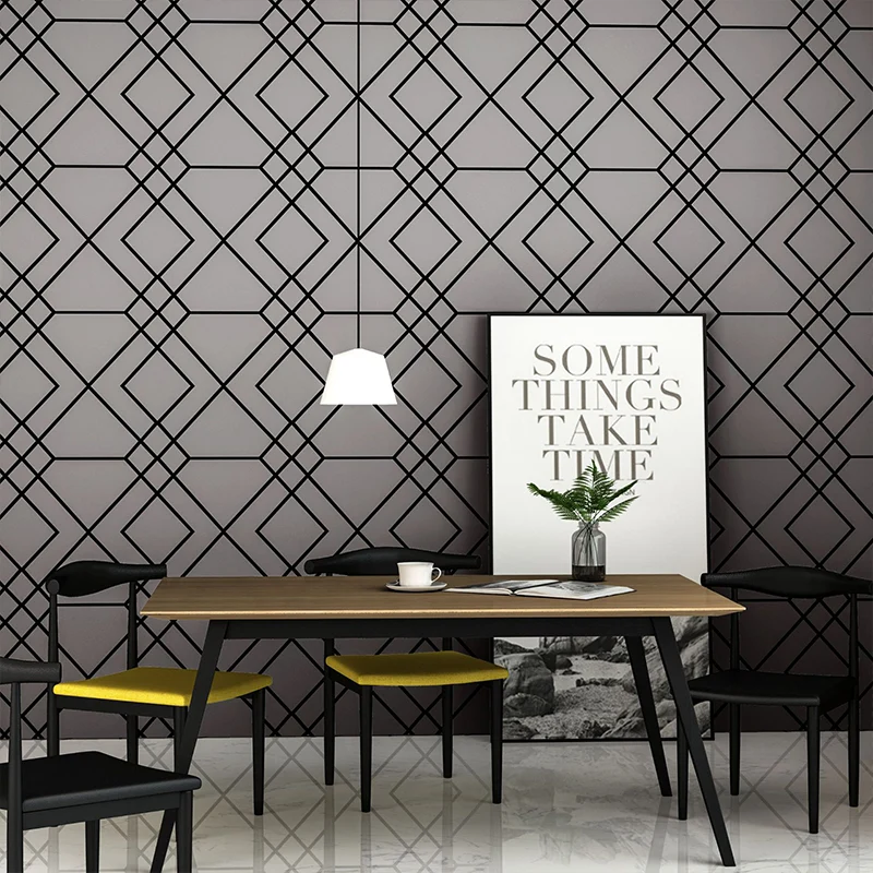 Nicht geklebte Tapete mit pastellfarbenem Raster und Geometrien, 20,5" B x 33'L Clearhalo