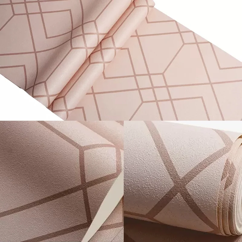Nicht geklebte Tapete mit pastellfarbenem Raster und Geometrien, 20,5" B x 33'L Clearhalo