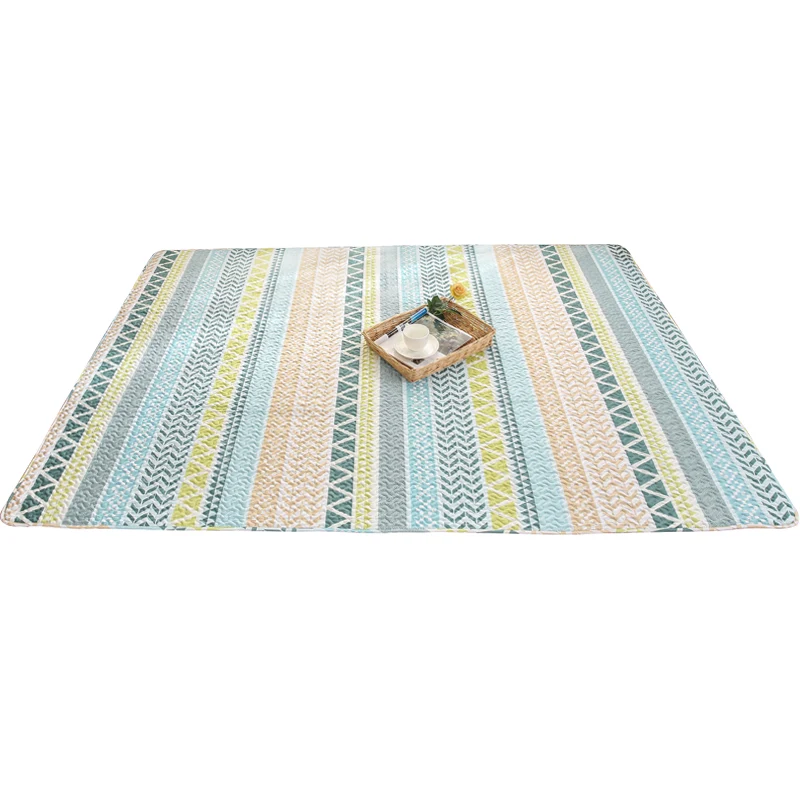 Niedlicher geometrischer Teppich, mehrfarbig, trendiger Teppich, Baumwolle, pflegeleicht, haustierfreundlich, waschbar, In...