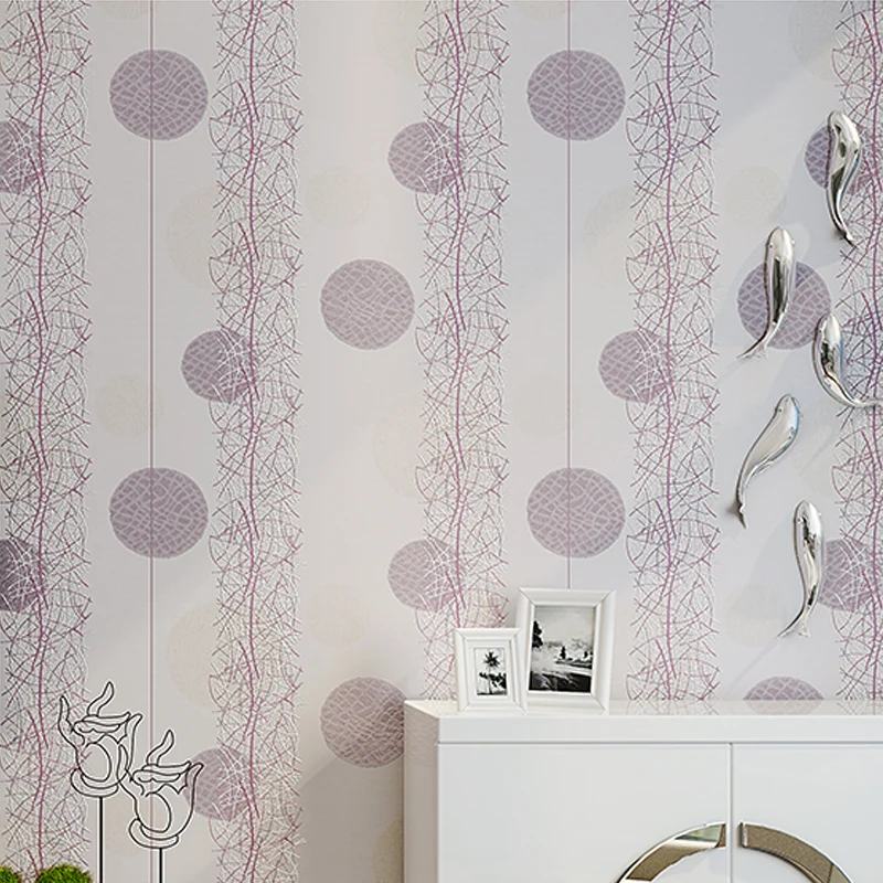 Nordic Dotty Tapetenrolle, Papier, feuchtigkeitsbeständig, violett, Wanddekoration für Wohnzimmer Clearhalo
