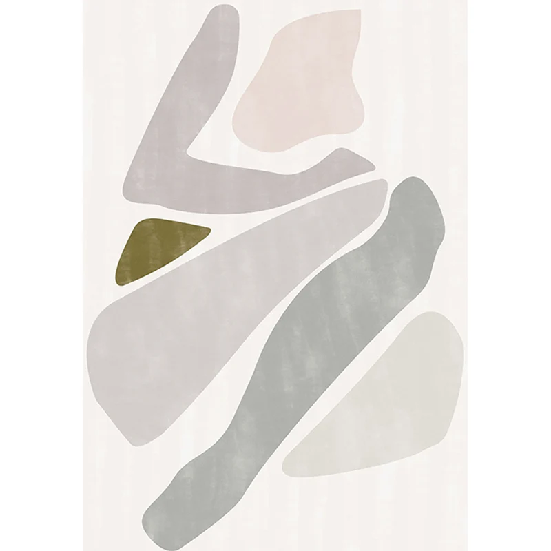 Nordic Morandi Colorblocking-Teppich, mehrfarbiger Polypropylen-Teppich, rutschfeste Rückseite, schmutzabweisend, haustier...