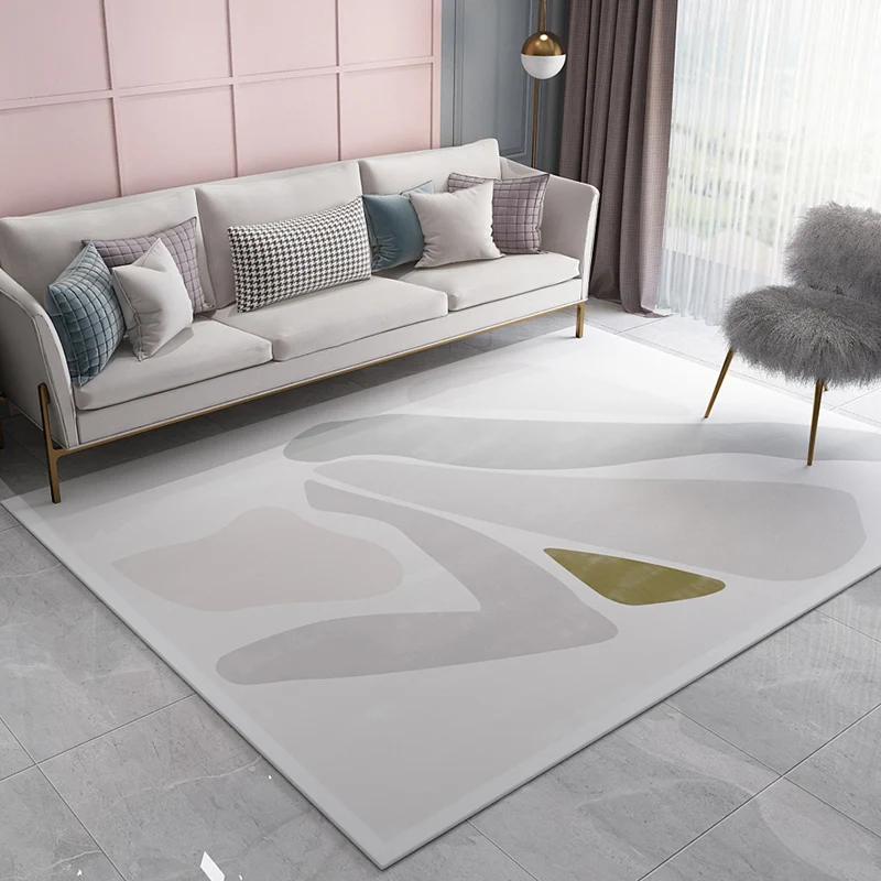 Nordic Morandi Colorblocking-Teppich, mehrfarbiger Polypropylen-Teppich, rutschfeste Rückseite, schmutzabweisend, haustier...