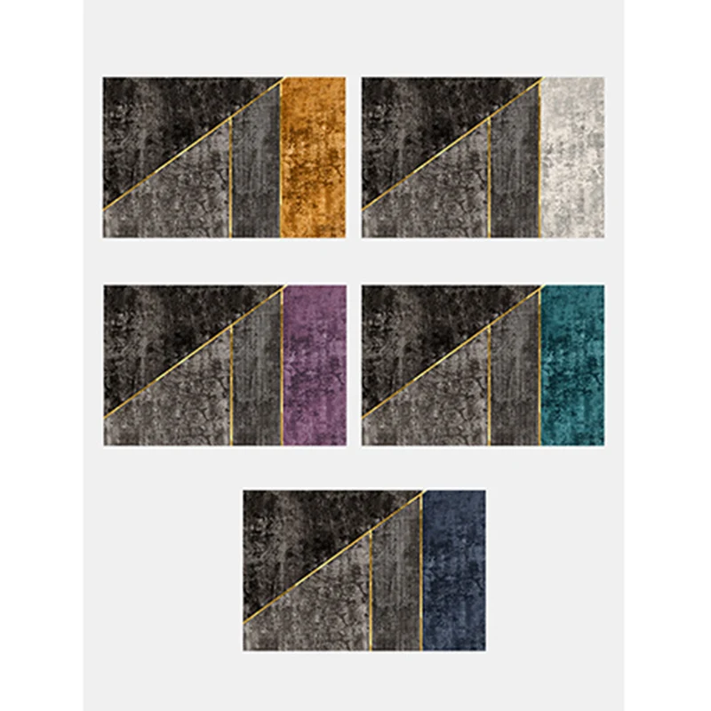Nordischer Wohnzimmerteppich, mehrfarbiger geometrischer Druck, Innenteppich, Polyester, haustierfreundlich, schmutzabweis...