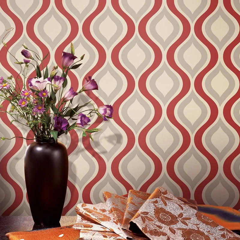 Ogee-Tapetenpaneele zum Abziehen und Aufkleben, moderne PVC-Wanddekoration für den Flur, Beige und Blau Clearhalo