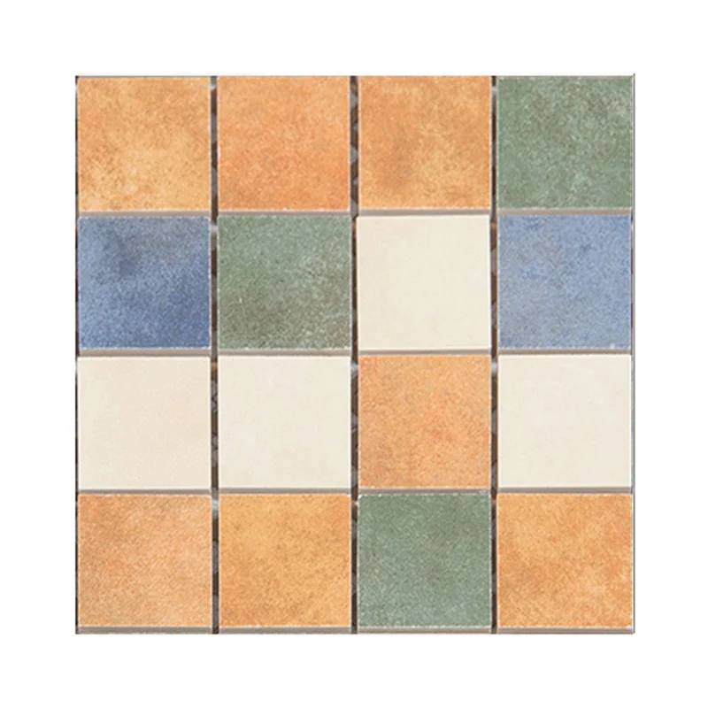 Orangefarbene Bohemian-Tapetenpaneele, 6,5 m² große Mosaikfliesen-Wanddekoration für den Waschraum Clearhalo