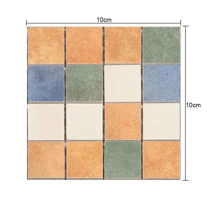 Orangefarbene Bohemian-Tapetenpaneele, 6,5 m² große Mosaikfliesen-Wanddekoration für den Waschraum Clearhalo