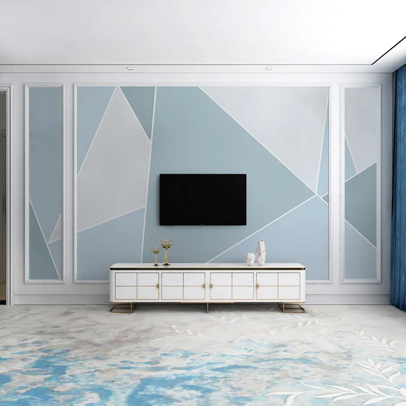 Pastellfarbene Geometrie-Wandtapete für Café und Wohnzimmer, Vliesstoff Clearhalo