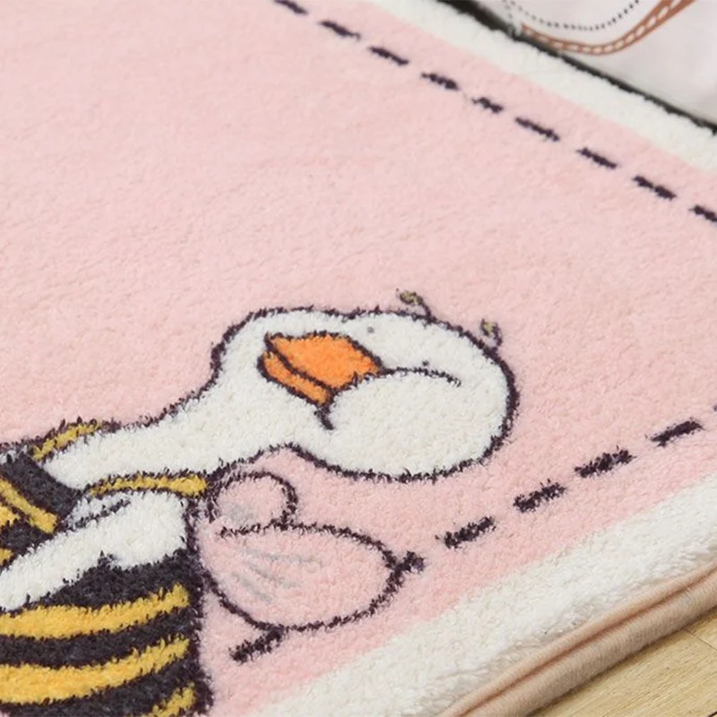 Pastellfarbener mehrfarbiger skandinavischer Teppich aus Baumwolle mit Tiermotiven, maschinenwaschbarer Teppich für Mädche...