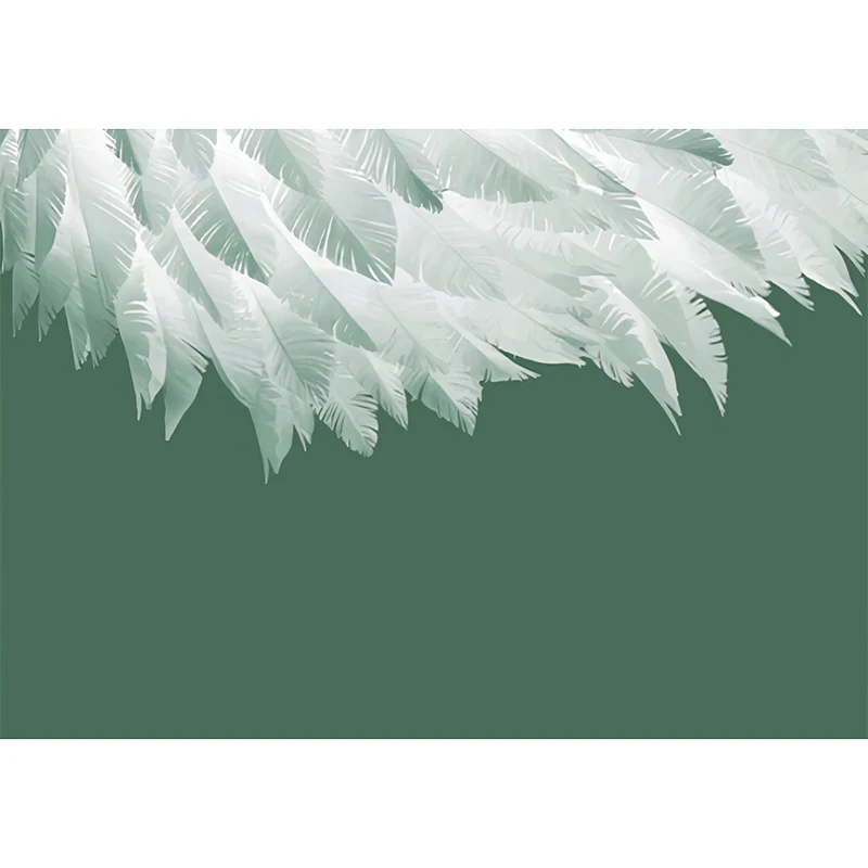 Personalisierte Illustrations-Feder-Wandtapete für die Restaurantdekoration Pastellgrün Clearhalo