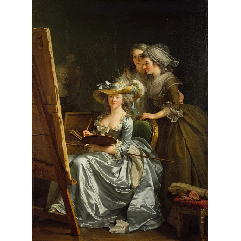 Portrait De Marie Wandgemälde, klassische Wandkunst aus Vliesstoff Blaubraun Clearhalo