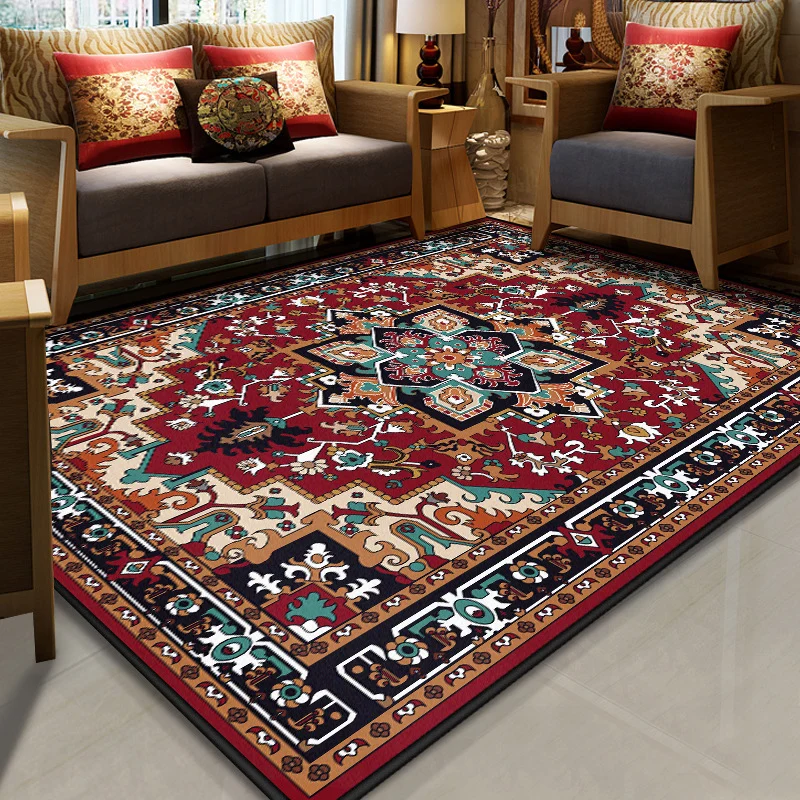 Prächtiger mehrfarbiger Teppich mit Blumenmuster, synthetischer marokkanischer Teppich, waschbarer, haustierfreundlicher,...