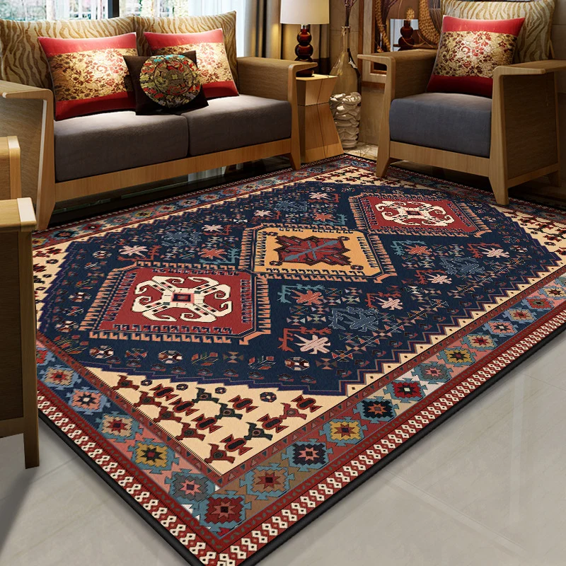 Prächtiger mehrfarbiger Teppich mit Blumenmuster, synthetischer marokkanischer Teppich, waschbarer, haustierfreundlicher,...