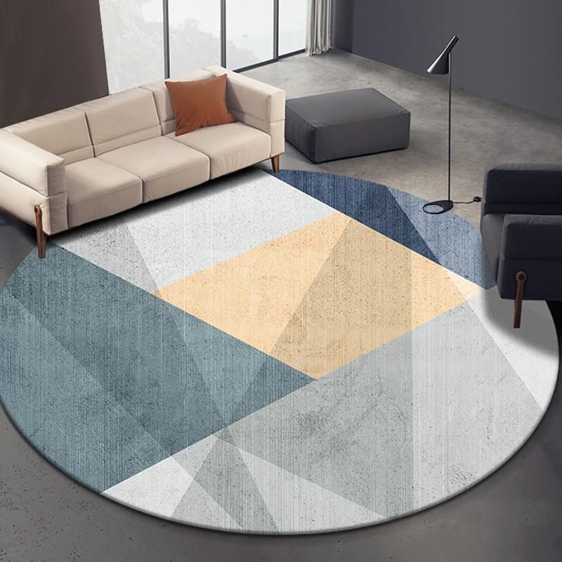 Prägnanter, geometrisch gemusterter Teppich, weiche Farbe, moderner Teppich, synthetischer, rutschfester Teppich für das W...