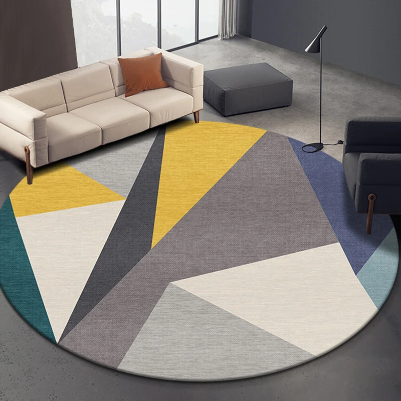 Prägnanter, geometrisch gemusterter Teppich, weiche Farbe, moderner Teppich, synthetischer, rutschfester Teppich für das W...