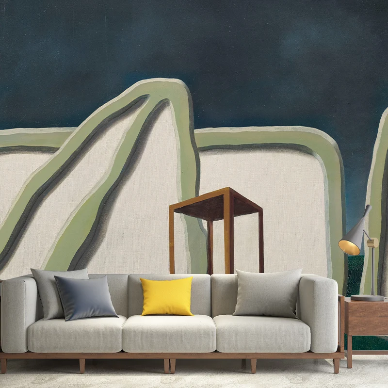 Rene Magritte Le Prisonnier Murals Grün-Weiß Surrealismus Wanddekoration für Schlafzimmer Clearhalo