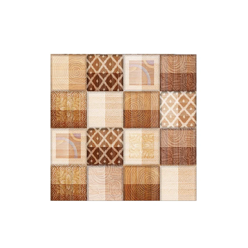 Retro-Mosaik-Tapeten mit geometrischem Muster, PVC, selbstklebend, braune Wandverkleidung für die Küche, 18 Stück Clearhalo