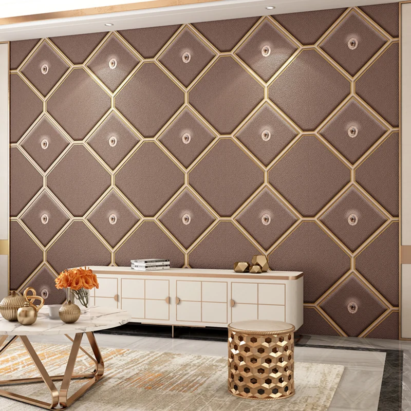 Rhombus 33' x 20,5" Tapete, dunkle Farbe, strukturierte, feuchtigkeitsbeständige Wandkunst mit dekorativem Diamant Clearhalo