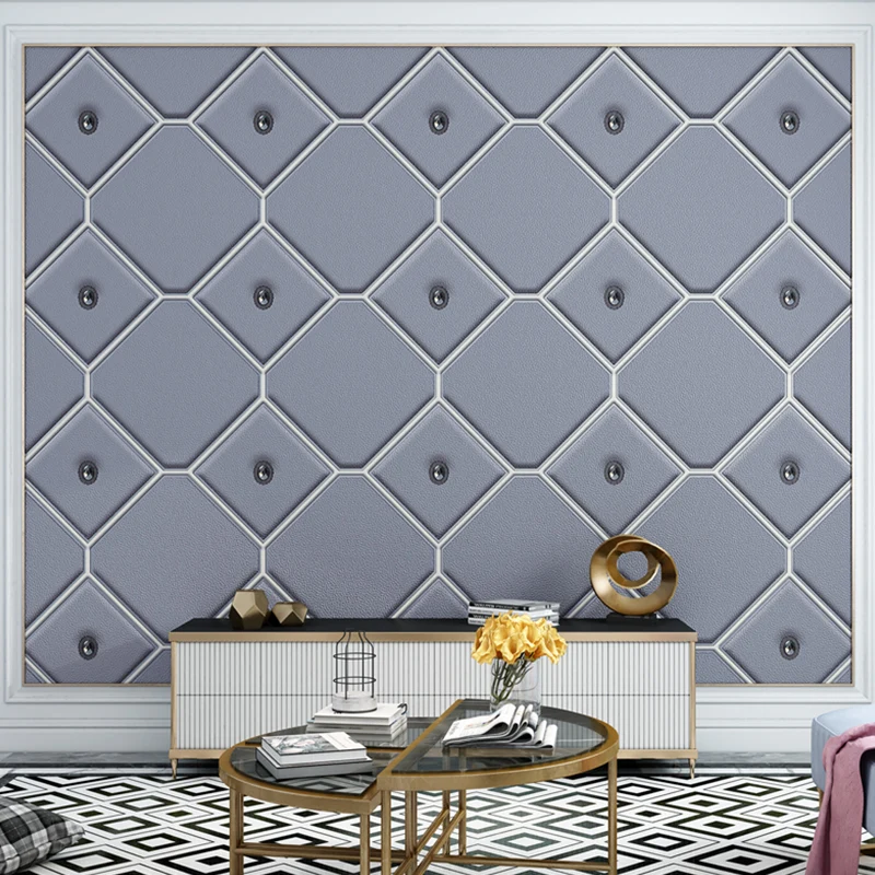 Rhombus 33' x 20,5" Tapete, dunkle Farbe, strukturierte, feuchtigkeitsbeständige Wandkunst mit dekorativem Diamant Clearhalo
