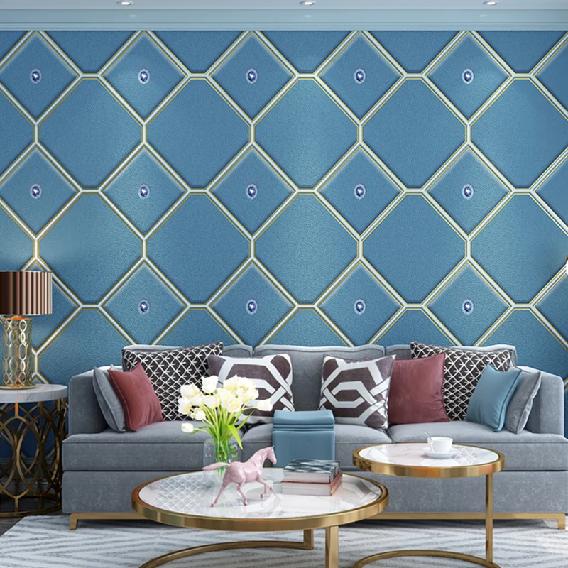 Rhombus 33' x 20,5" Tapete, dunkle Farbe, strukturierte, feuchtigkeitsbeständige Wandkunst mit dekorativem Diamant Clearhalo