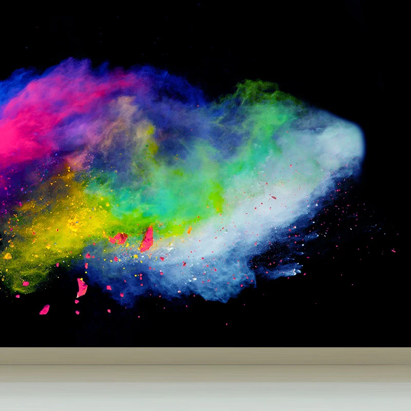 Riesiger Regenbogen-Explosions-Wandaufkleber, moderne, abstrakte Wandkunst mehreren Farben Clearhalo
