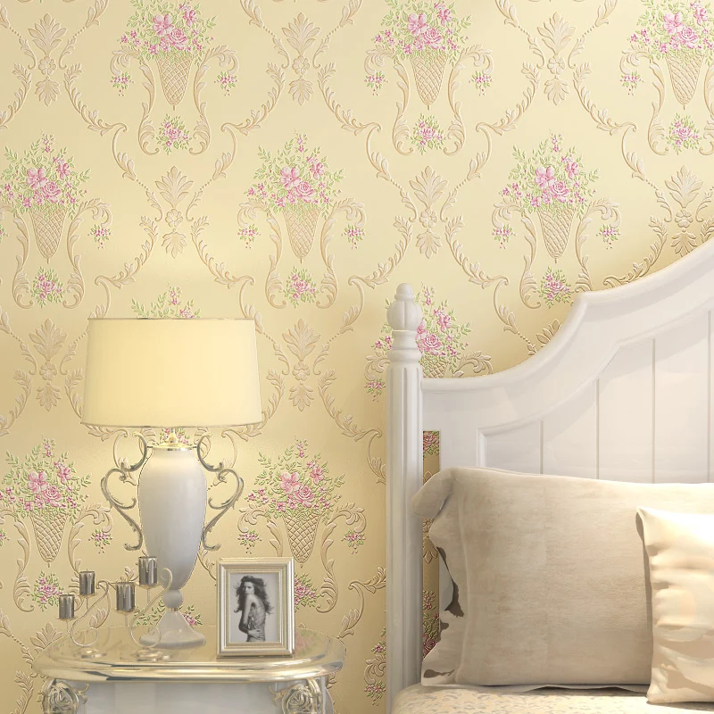 Rosa Pfingstrosen-Tapetenrolle, feuchtigkeitsbeständig, Landhaus-Wohnzimmer-Wandkunst auf Beige Clearhalo