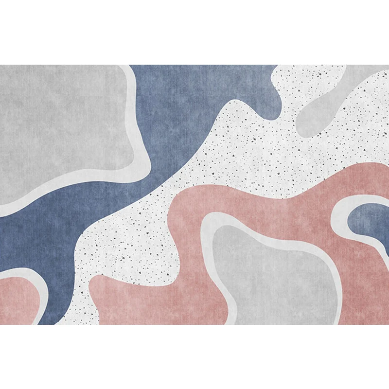 Rosa und blauer Colorblock-Teppich aus Polyester, moderner Teppich, waschbar, rutschfest, haustierfreundlich, für Wohnzimm...