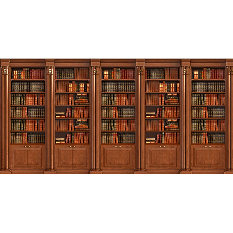 Rotbrauner Wandaufkleber für Bücherschränke, wasserfest, zeitgenössische Büro-Wandkunst, Größe optional Clearhalo