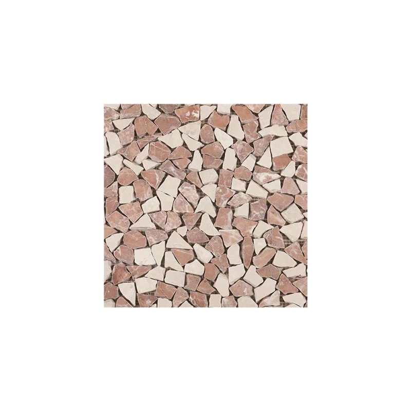 Rot-weiße Felsen-Tapete zum Abziehen, modernes Küchen-Wanddekor, 11' L x 11" B Clearhalo