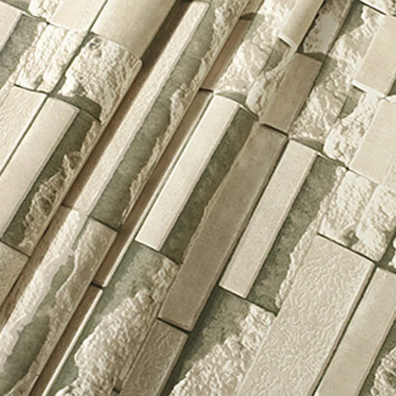 Rustikale Tapete Pastellfarben, 33 Fuß L x 20,5 Zoll B, gefälschte Ziegelstein-Wanddekoration für Zuhause, waschbar Clearhalo
