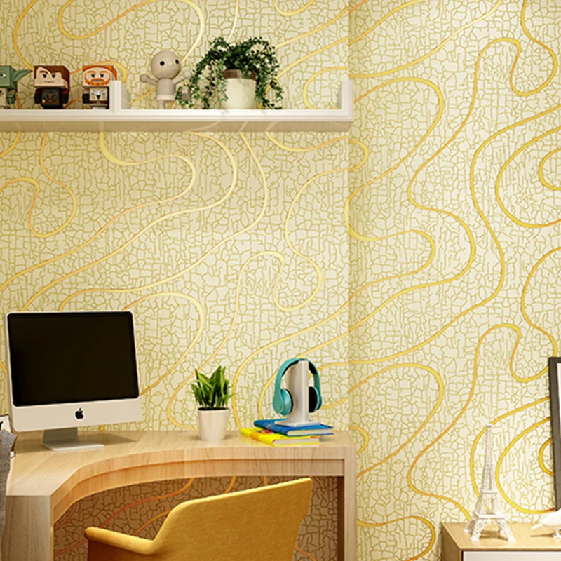 Sanfte Farbflock-Strukturtapete mit Lava-Muster, nicht beklebte Wandkunst für das Schlafzimmer Clearhalo
