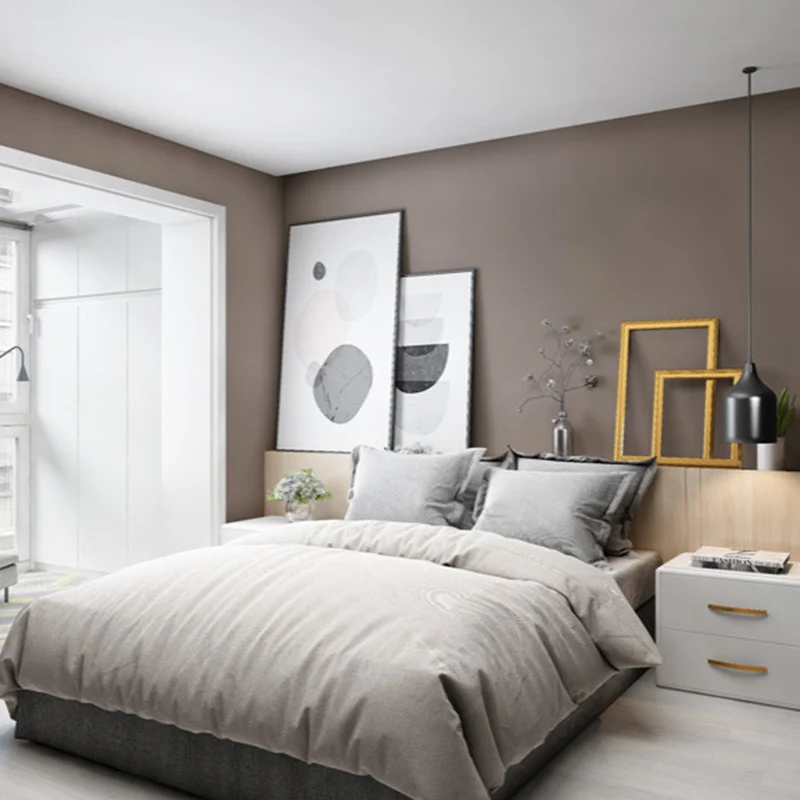 Schmutzabweisende schlichte Design-Wanddekoration aus Vliesstoff für Gästezimmer, abziehen und aufkleben Clearhalo
