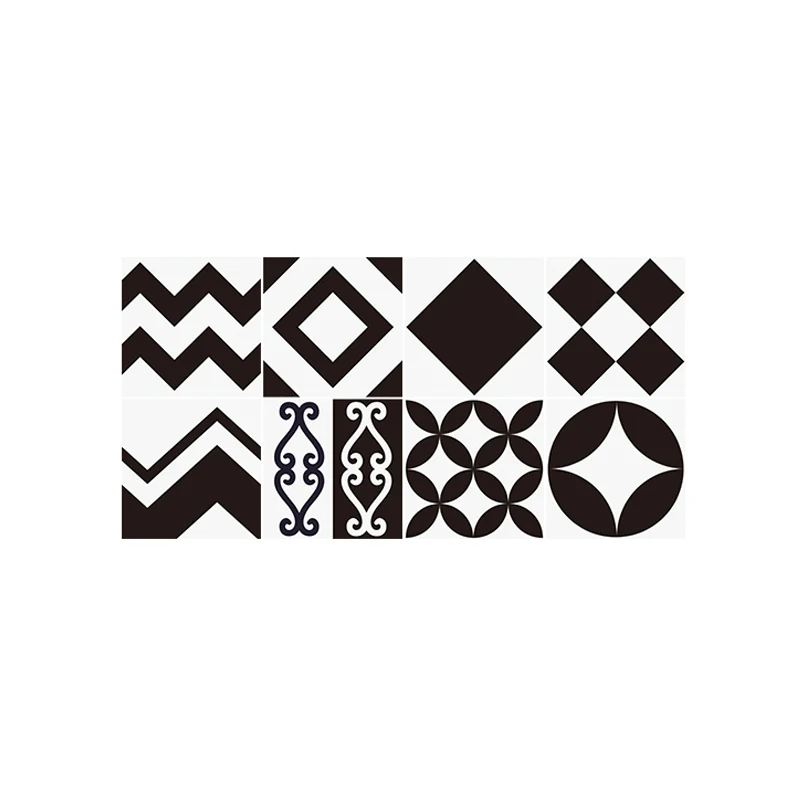 Schwarze moderne Tapetenbahnen zum Abziehen, 2,4 m L x 20,3 cm B, Wandkunst mit geometrischem Muster für die Küche Clearhalo