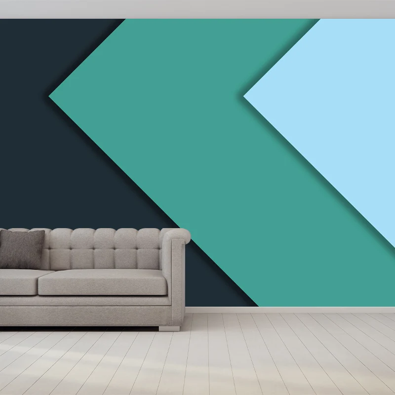 Schwarz-grüne Chevron-Tapete, wasserfest, minimalistische Schlafzimmer-Wanddekoration Clearhalo