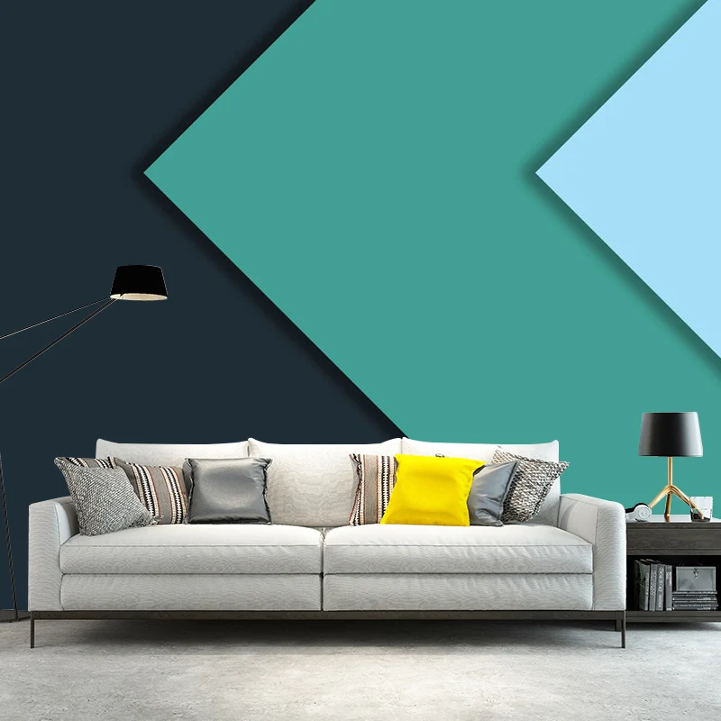 Schwarz-grüne Chevron-Tapete, wasserfest, minimalistische Schlafzimmer-Wanddekoration Clearhalo