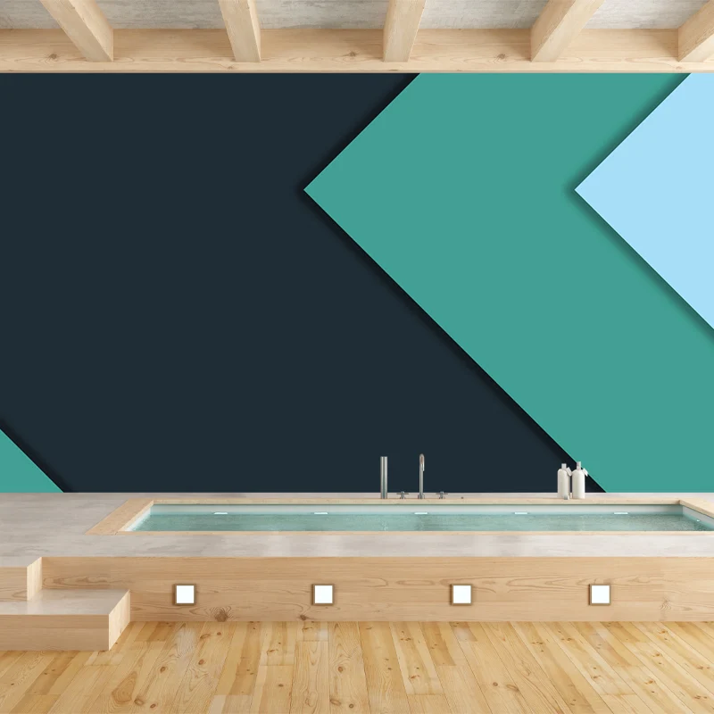 Schwarz-grüne Chevron-Tapete, wasserfest, minimalistische Schlafzimmer-Wanddekoration Clearhalo