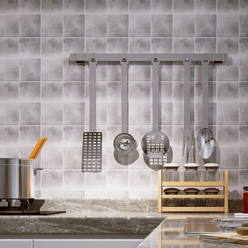 Selbstklebende moderne Mosaikfliesen-Tapete für die Küche, 14,5 m² große Wanddekoration hellen Farben, leicht abziehbar Cl...